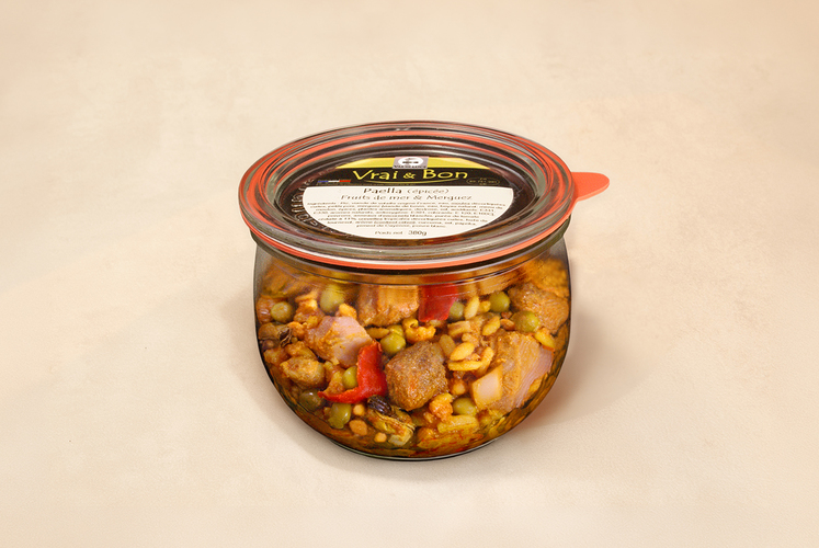 Paëlla fruits de mer et merguez