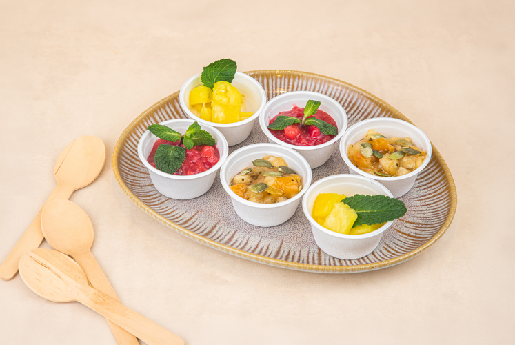 LES VERRINES TUTTI FRUTTI - Fraises bissap & ananas coco & pomme pêche abricot