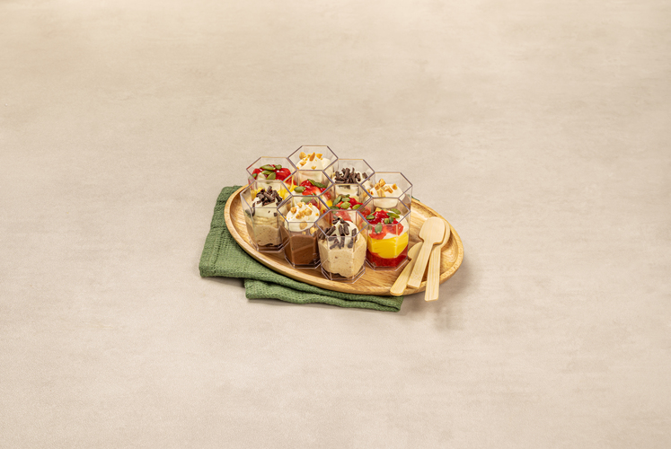 LES VERRINES VIENNOISES - Mousses aux amandes, mascarpone et pain d'épices & Mousse mascarpone et chocolat, cacahuètes & crème citron et fraises