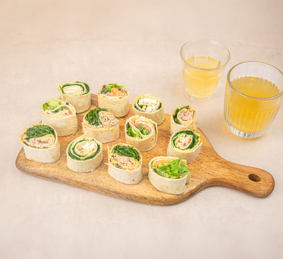 LES MINI WRAPS MIXTES - Emincé de poulet & saumon fumé & thon