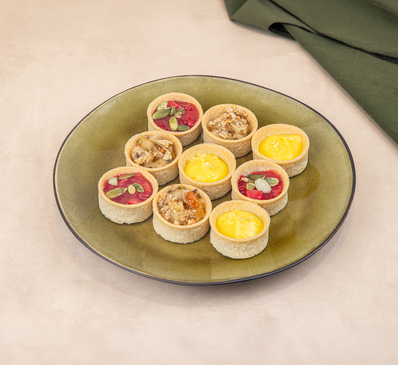 LES TARTELETTES PLAISIR - Pomme pêche abricot & crème citron de Sicile & tartare de fraise