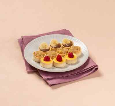 LES MINI TARTELETTES PLAISIR - crème citron & compotée de pomme & mousse chocolat