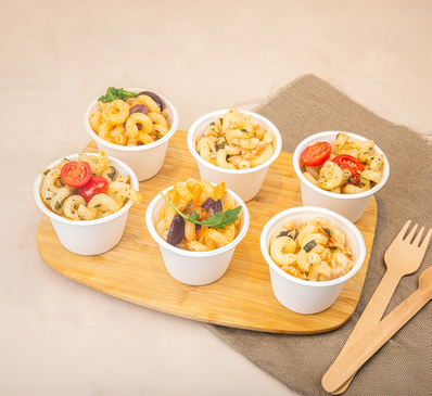 LES MINI SALADES PATES - Saumon fumé à chaud & basquaise & poulet