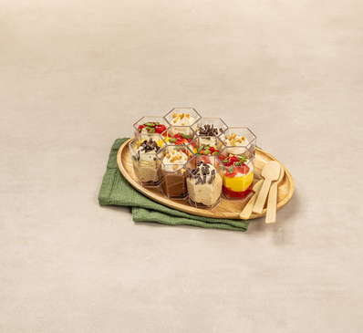 LES VERRINES VIENNOISES - Mousses aux amandes, mascarpone et pain d'épices & Mousse mascarpone et chocolat, cacahuètes & crème citron et fraises